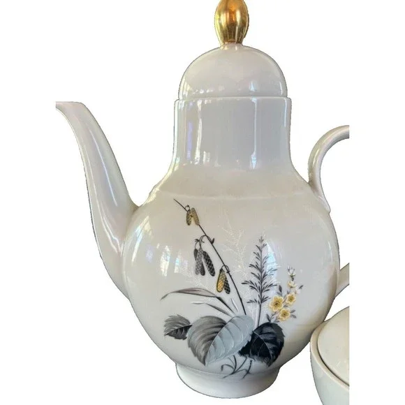 Beautiful Porcelain Winterling Bavaria Germany Coffee/Teapot And Sugar Bowl Set